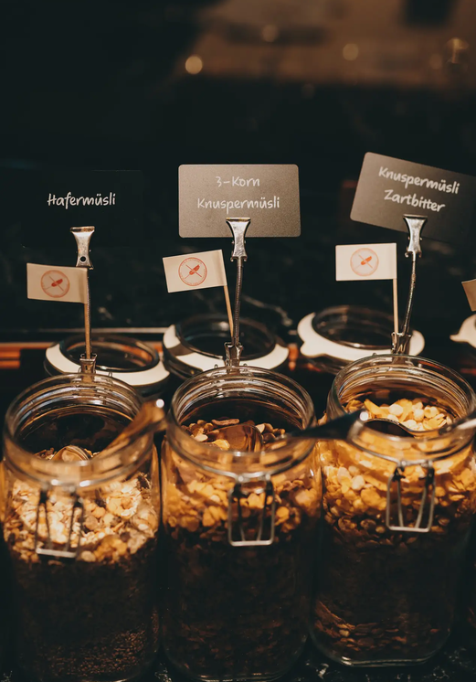 Müsli-Auswahl im Hotel Tyrol am Haldensee